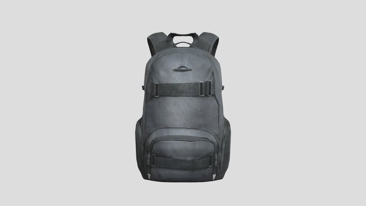 Modern black bookbag 3D Model
