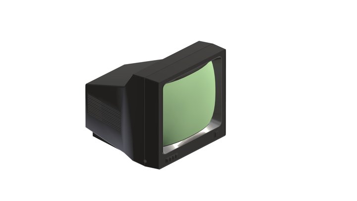 1983 CRT Futtenaun Monior Black And White 3D Model
