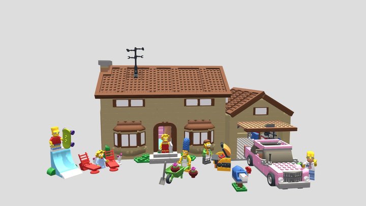 Simpsons Lego Set (no logo) 3D Model