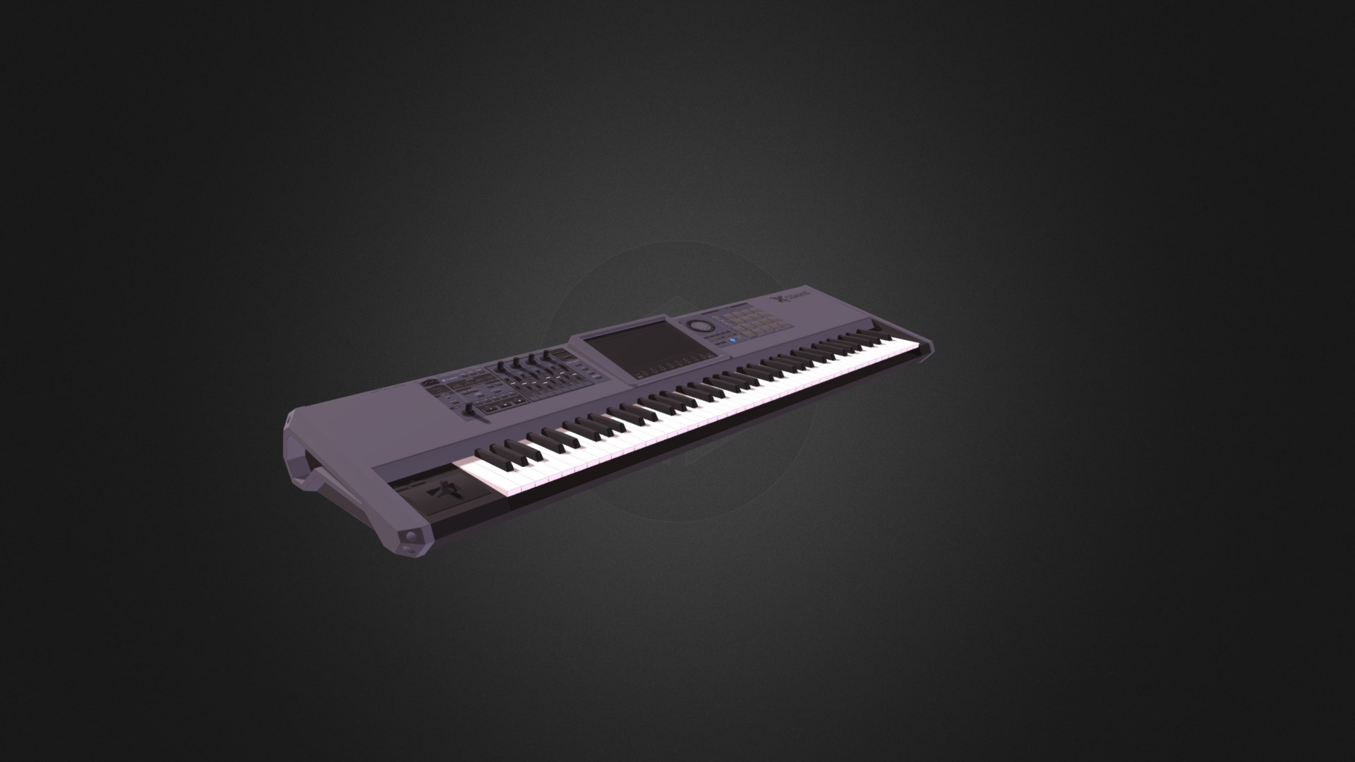 3D model Keyboard Workstation 3 - This is a 3D model of the Keyboard Workstation 3. The 3D model is about a white and black piano.