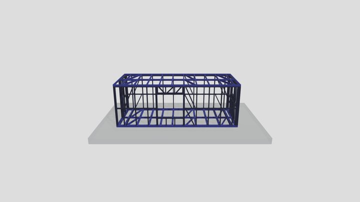 Бытовка + половая часть 6.09x2.59 3D Model