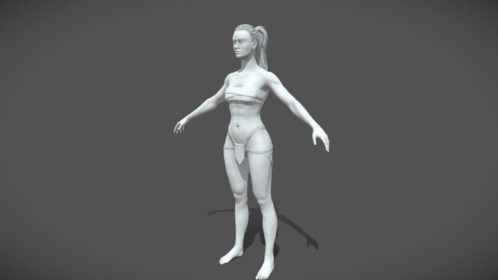female forest warrior (work in progress) 3D Model