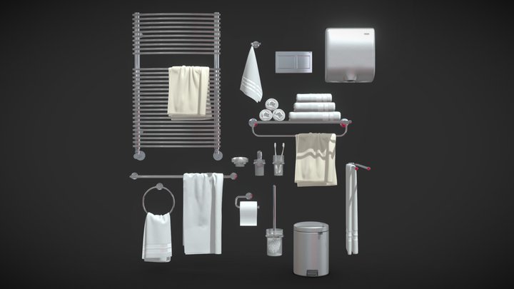 Bathroom accessories Grohe Atrio set 67 3D Model