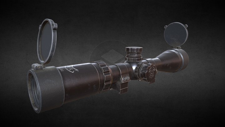 Walther 3-9x44 sniper rifle scope 3D Model