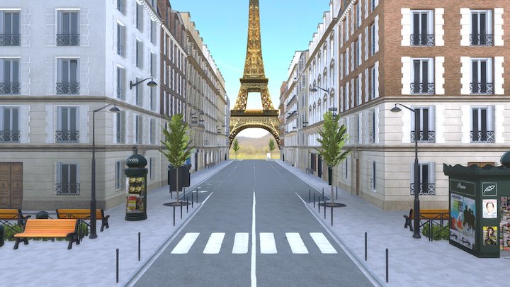 Paris Street 3D Model