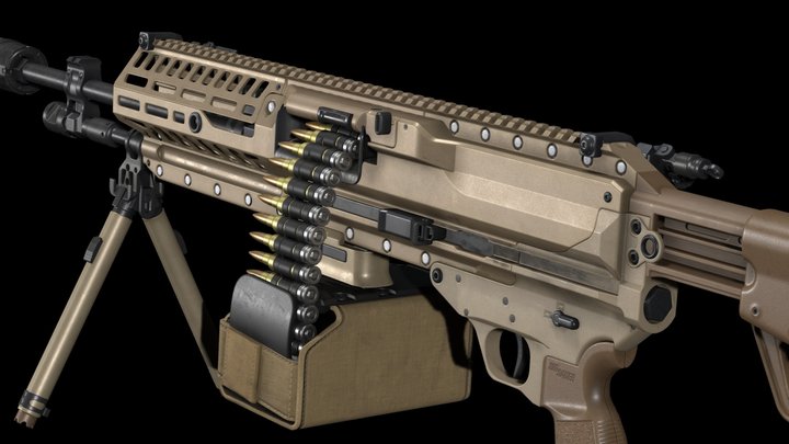 Sig Sauer M250 Light Machine Gun 3D Model