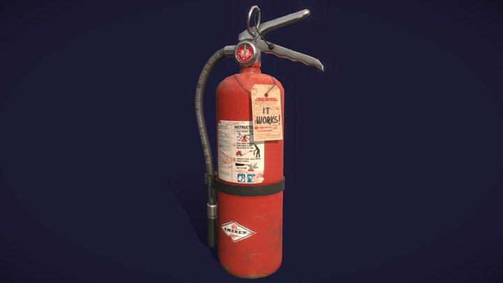 Fire Extinguisher (Game Ready Asset) 3D Model