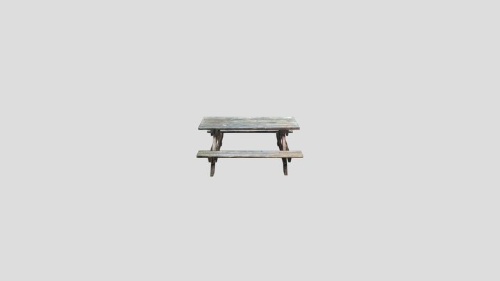 Wooden Picnic Table – Talako Parkea Bermeo 3D Model
