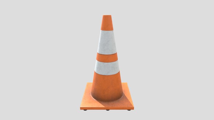 Game Ready PBR Traffic Cone 3D Model