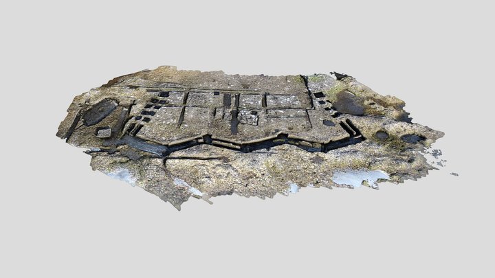 Remains of coastal artillery Battery Carboneros 3D Model