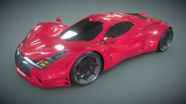 Redstone futuristic concept car 3D Model