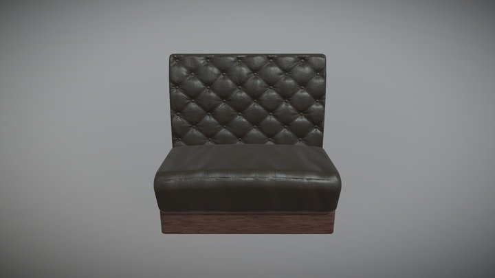 Leather diner bench 3D Model