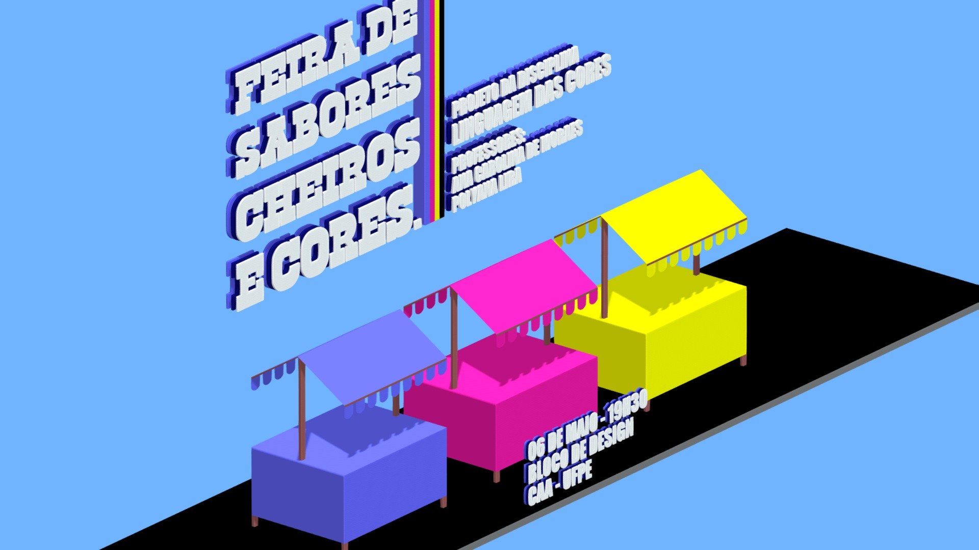 CARTAZ: FEIRA DE SABORES, CHEIROS E CORES. 3D