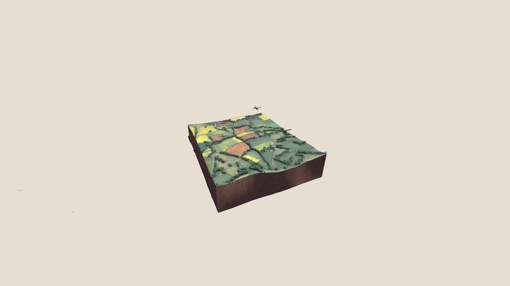 Aerial Farm Diorrama 3D Model
