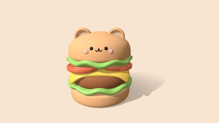 cat burger 3D Model