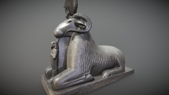 Ram Of Amun-Re protecting Amenophis III. 3D Model