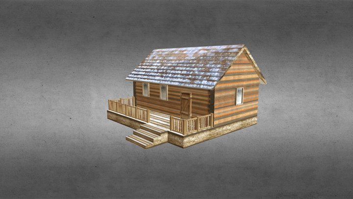 Cabin in Winter 3D Model