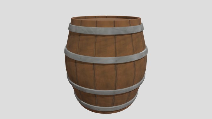 Realistic Wooden Barrel 3D Model 3D Model