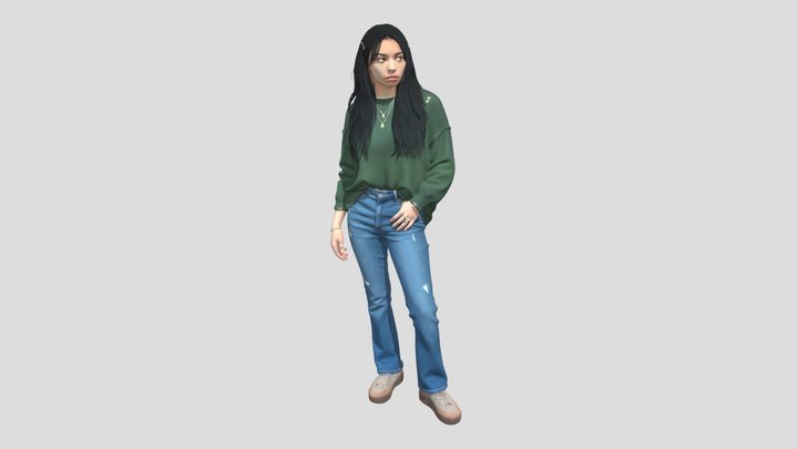 Olive Knit Denim Look – Kostenloses 3D-Modell STL