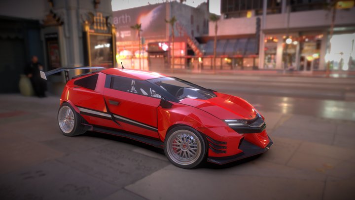 Red Sport Car 3D Model