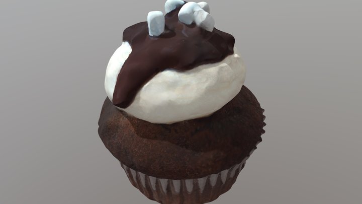 Chocolate Marshmallow CupCake – Free 3D Model STL