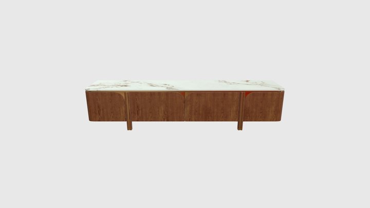 Portobello Toffee Brown Ash Veneer Entertainment 3D Model