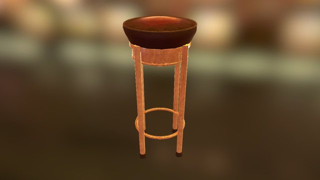 Leather Barstool 3D Model