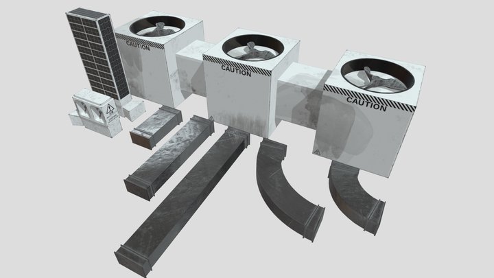Rooftop Ventilations, Air Conditioning Units 3D Model