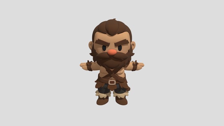 Imaginary Male Character named Dad Wolf 3D Model