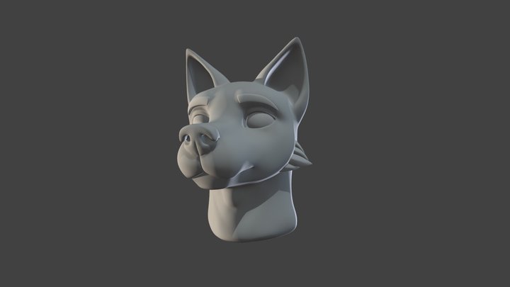 Fox Bust Sculpt 3D Model