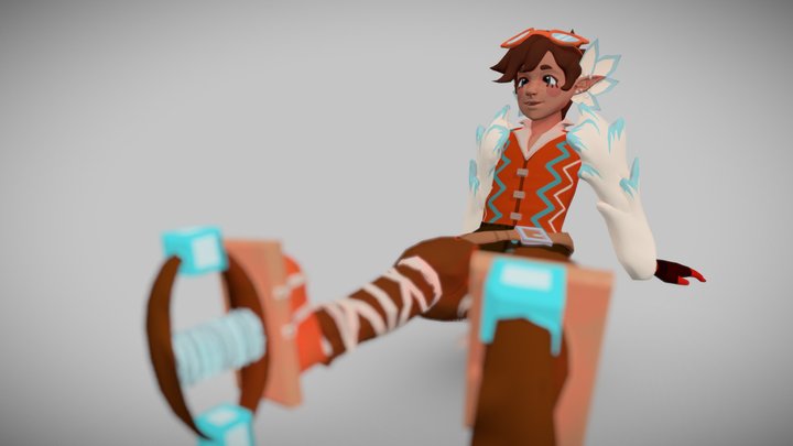 Tykk (Sitting pose) 3D Model