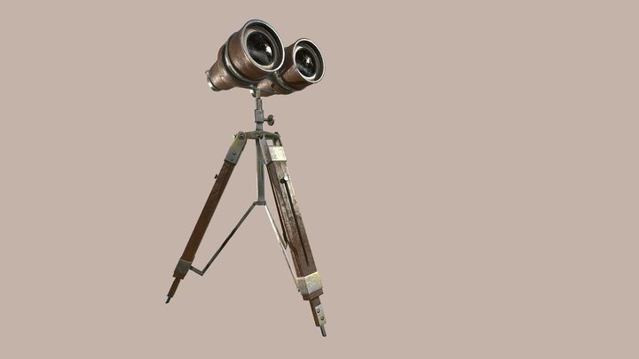 Binoculars Telescope PBR WIP 3D Model
