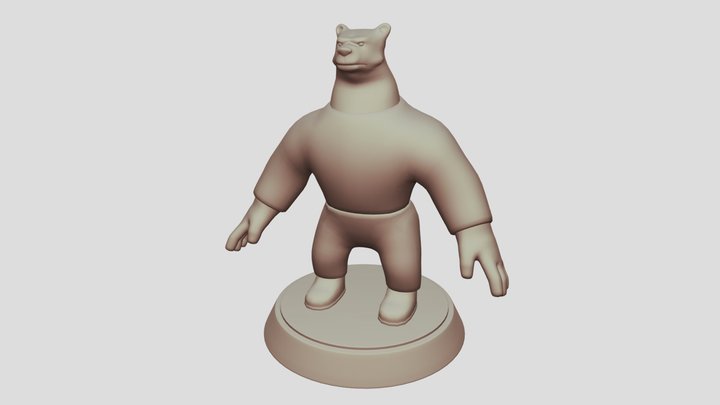 Sci Fi Polar Bear - A Pose - WIP 3D Model
