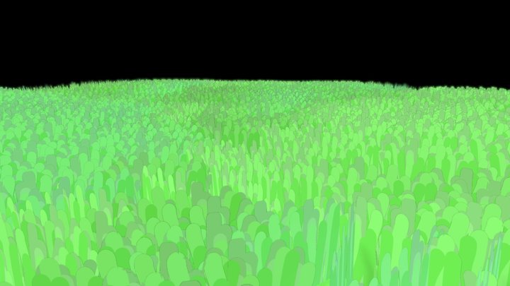Cartoon Grass Low poly v1 3D Model