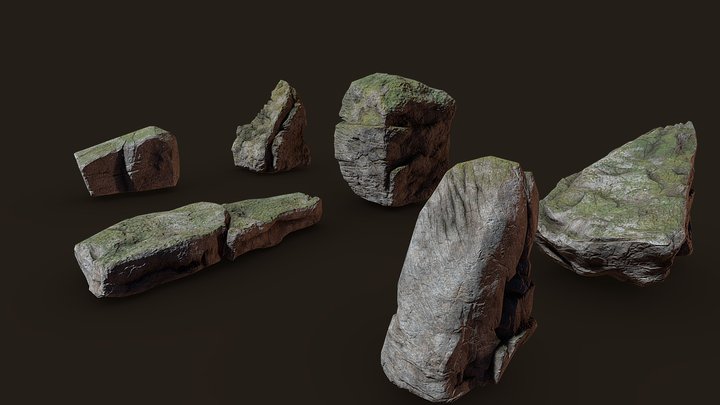 Realistic Rocks - Asset LowPoly 3D Model
