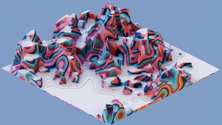 Rainbow Cake Mountains 3D Model