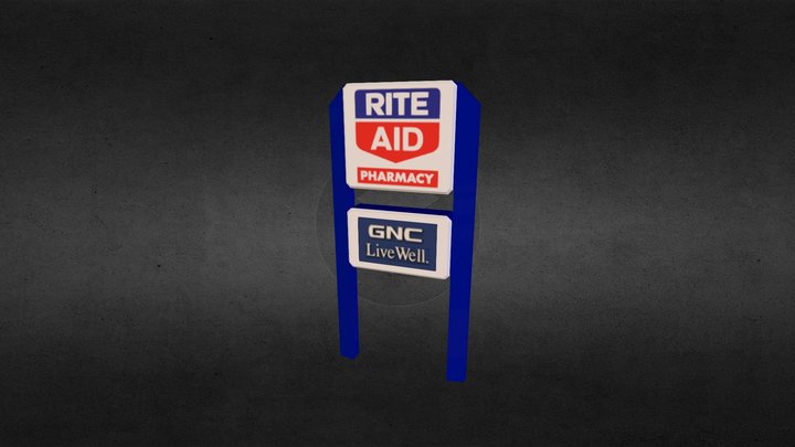 Rite Aid Store Sign 3D Model