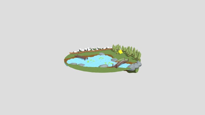 low poly scene modeling 3D Model