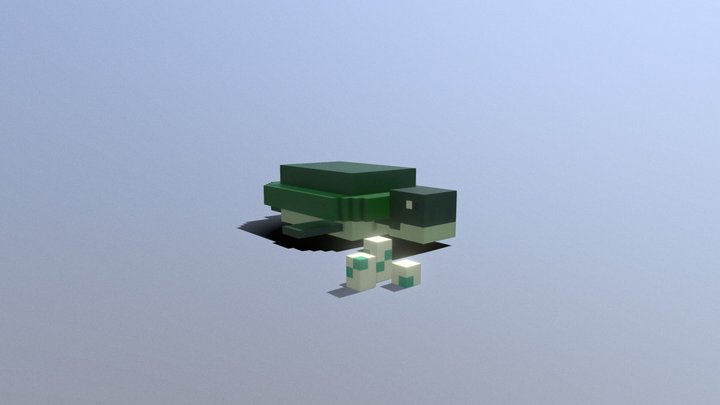 Turtle - Voxel Art 3D Model