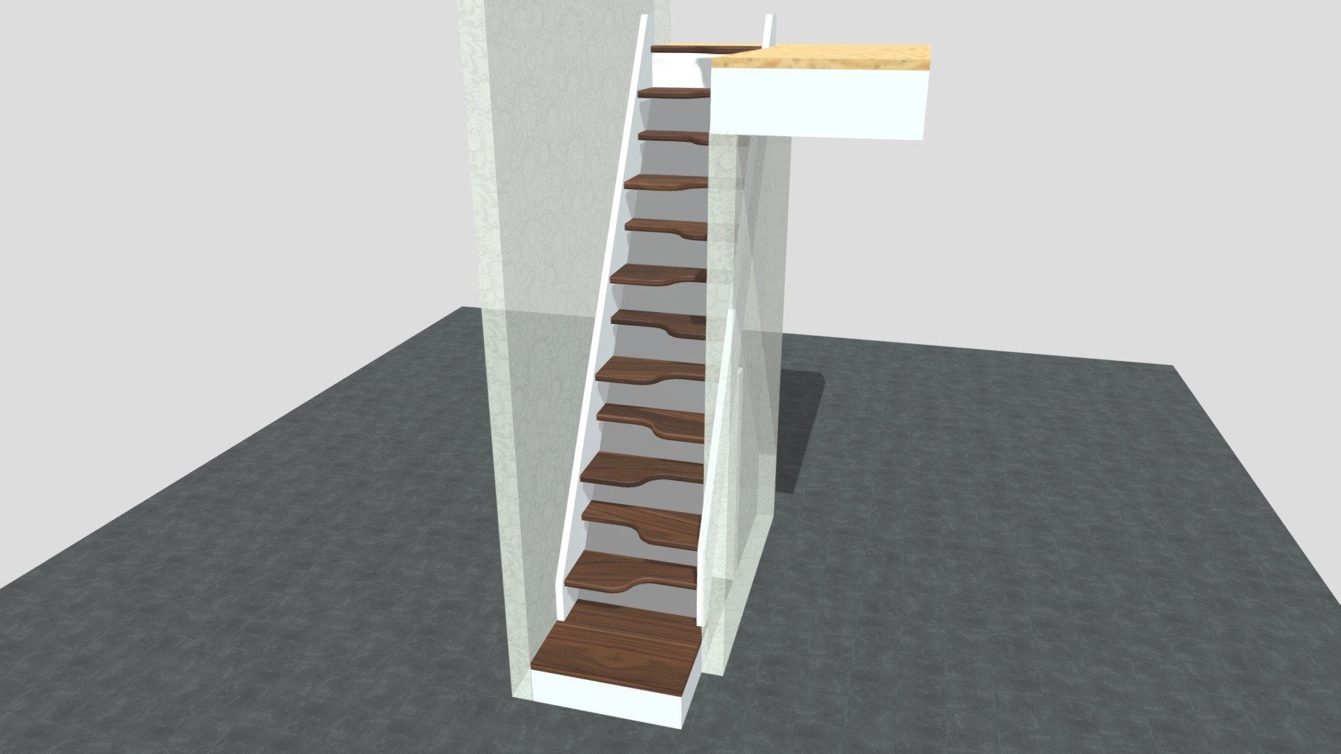 Moulton alternating stair-revised - 3D model by TopTreadStairways ...
