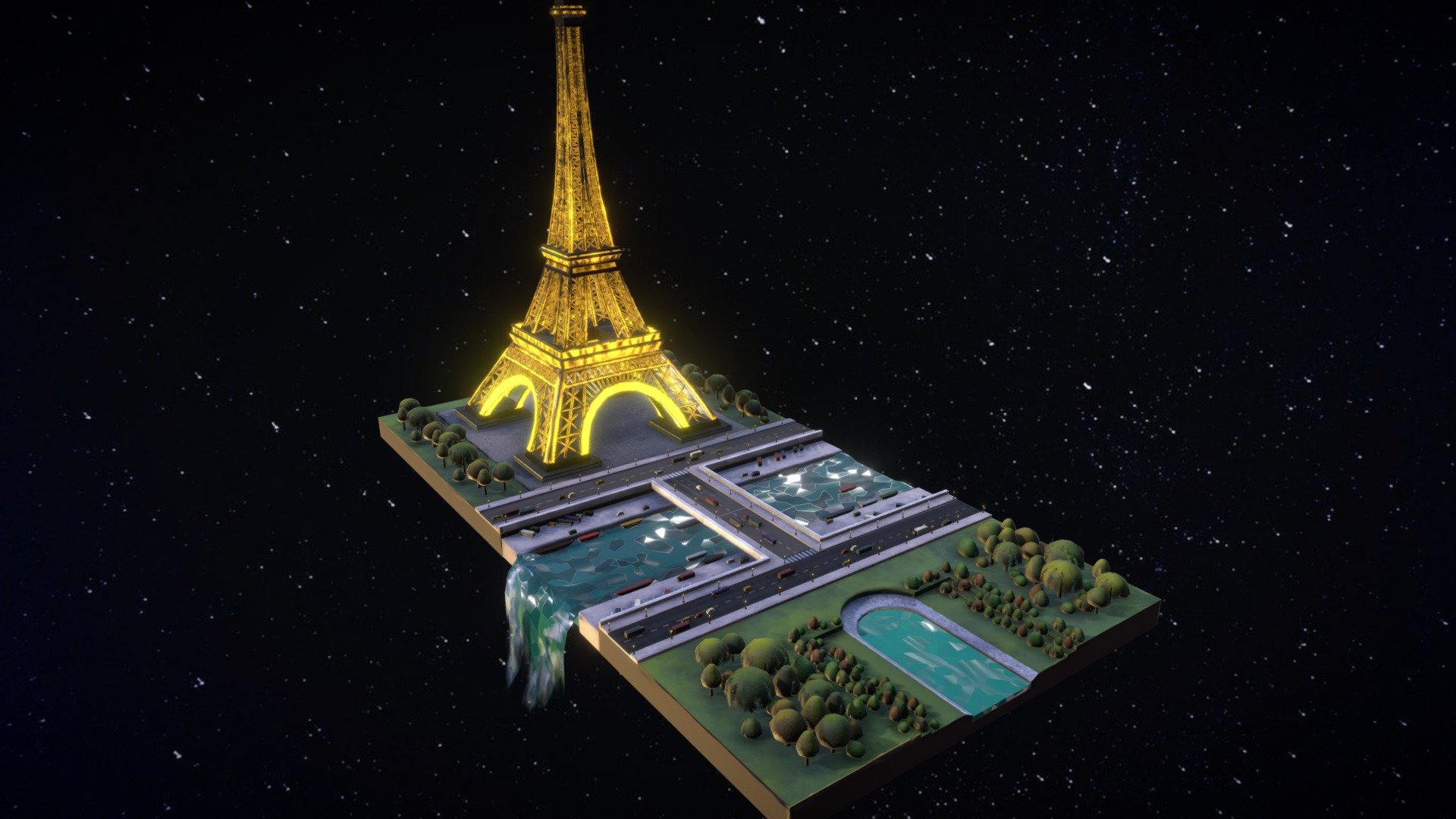 Paris by Night - Buy Royalty Free 3D model by thiezubu (@thiezubu) [6e06a2f]