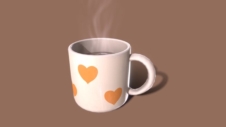Cup with Hot Drink 3D Model