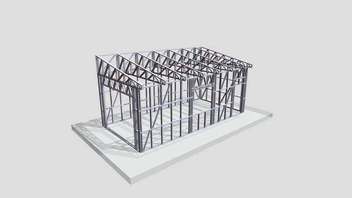 Гараж 8x4 h=3 3D Model
