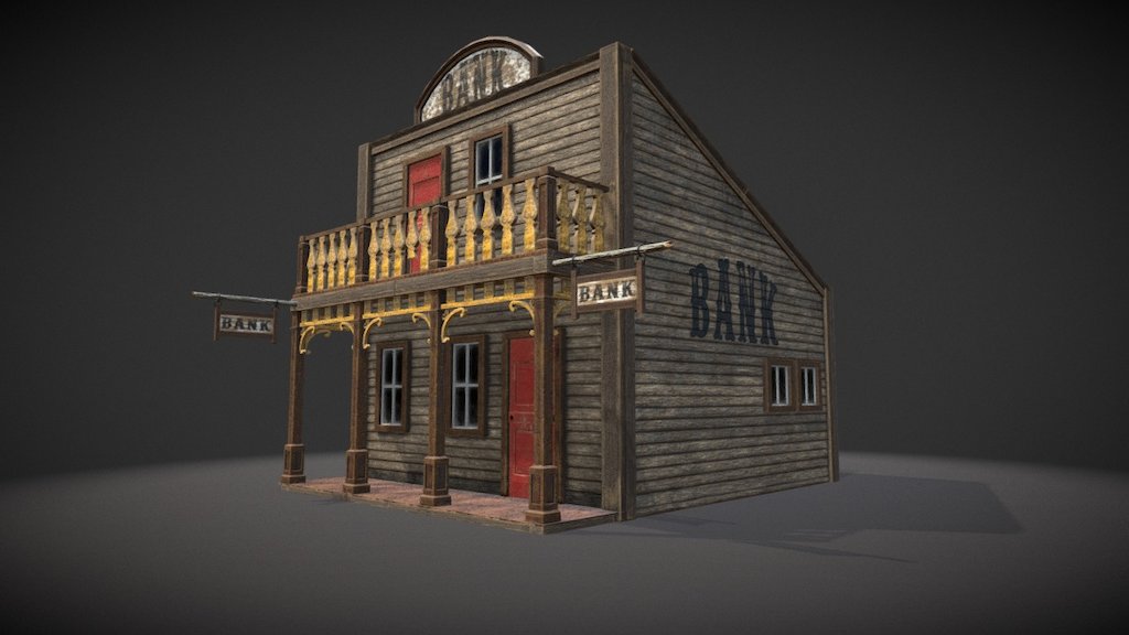 Bank Low Poly PBR - Buy Royalty Free 3D model by danielmikulik [6e087c3 ...