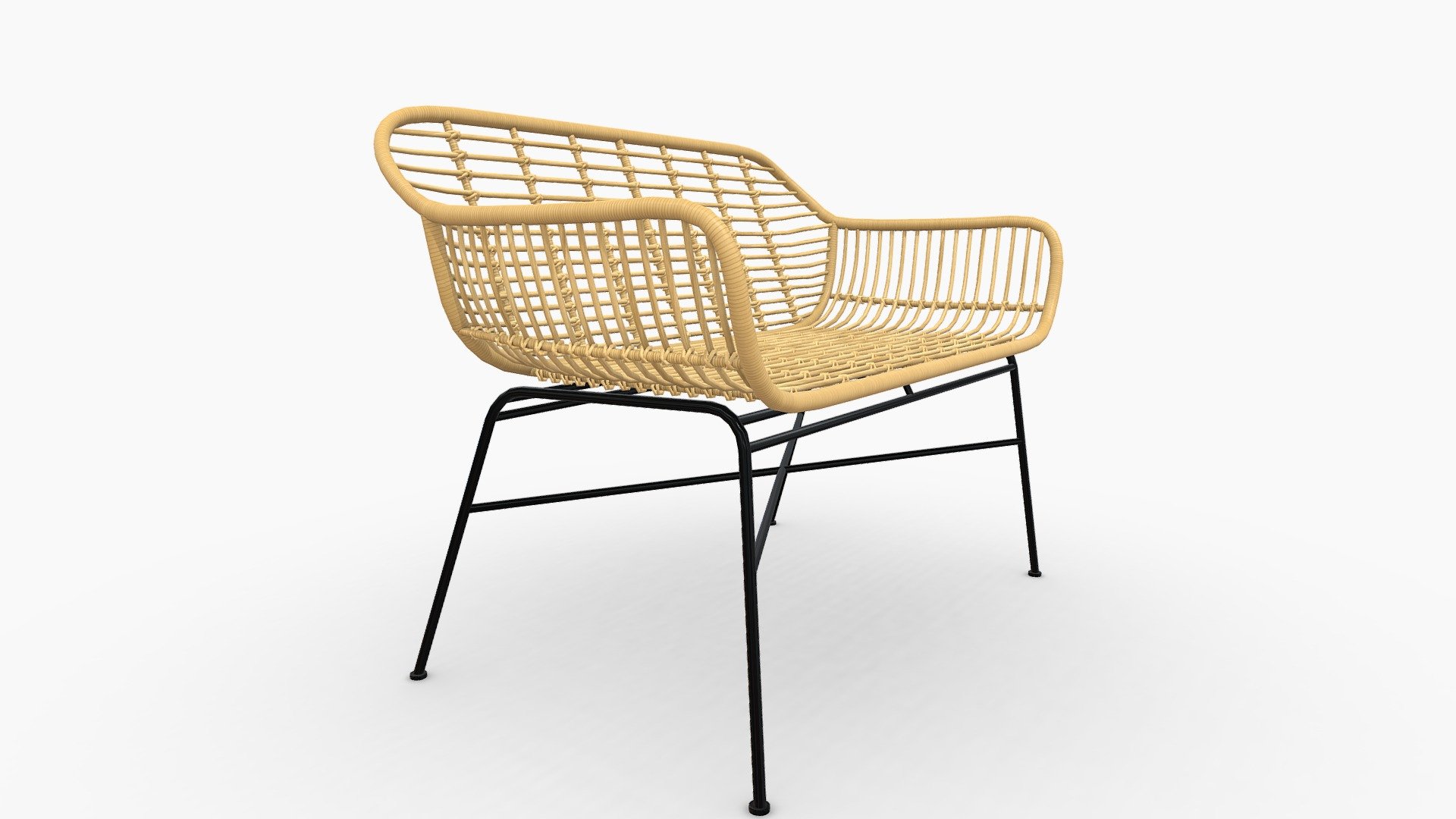 M1069. sofa2PuestosAragonRatanNatural — Sketchfab embed 3D viewer