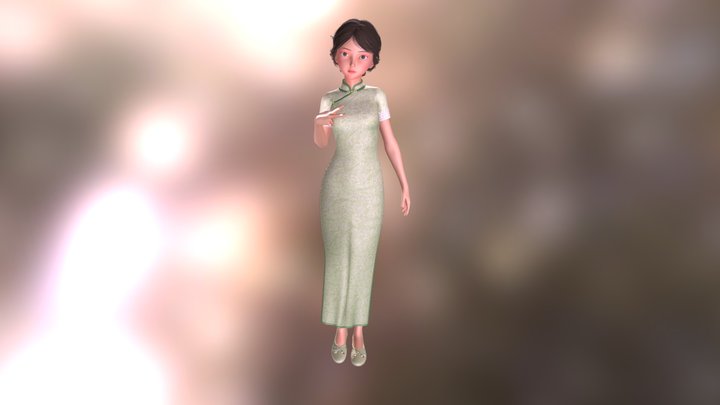Lu_Sketchfab_Hair_FixBun 3D Model