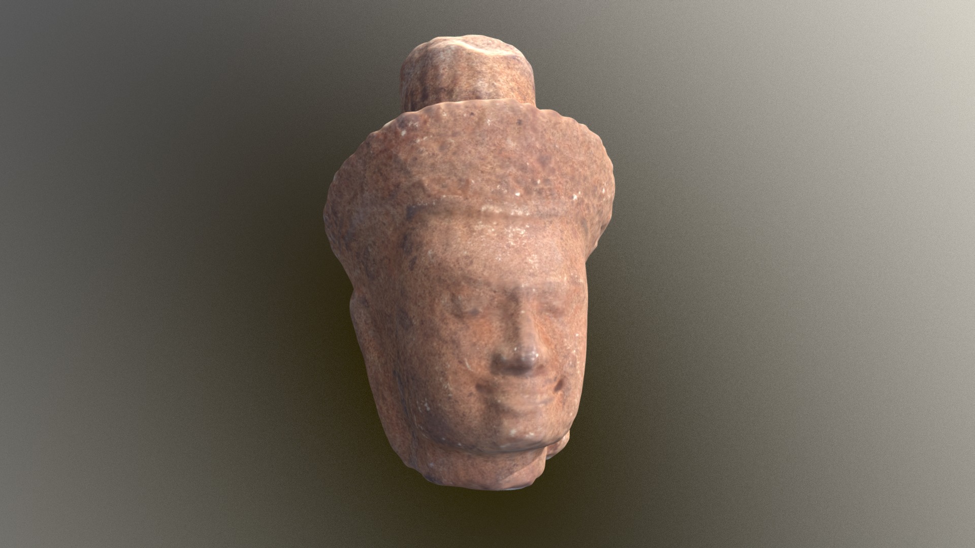 3D model Sandstone head showing Shiva - This is a 3D model of the Sandstone head showing Shiva. The 3D model is about a clay head with a face.