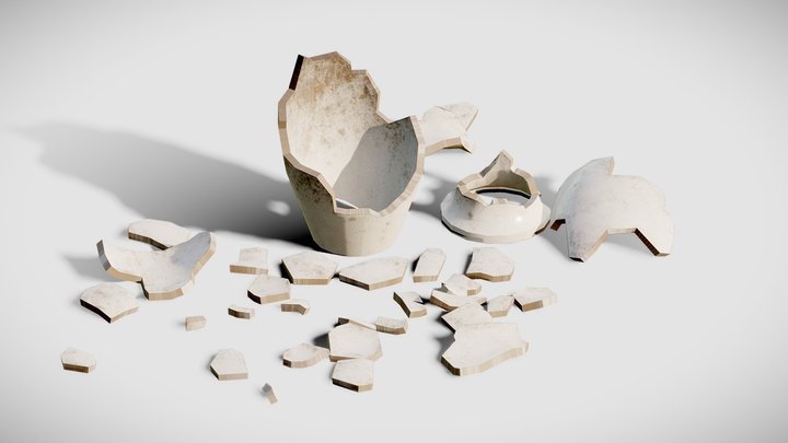 Broken Vase // LOWPOLY – Modello 3D gratuito STL