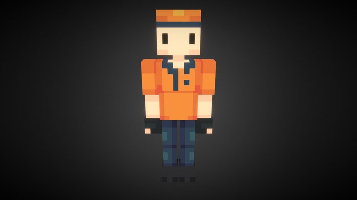 Orange Voxel Courier
