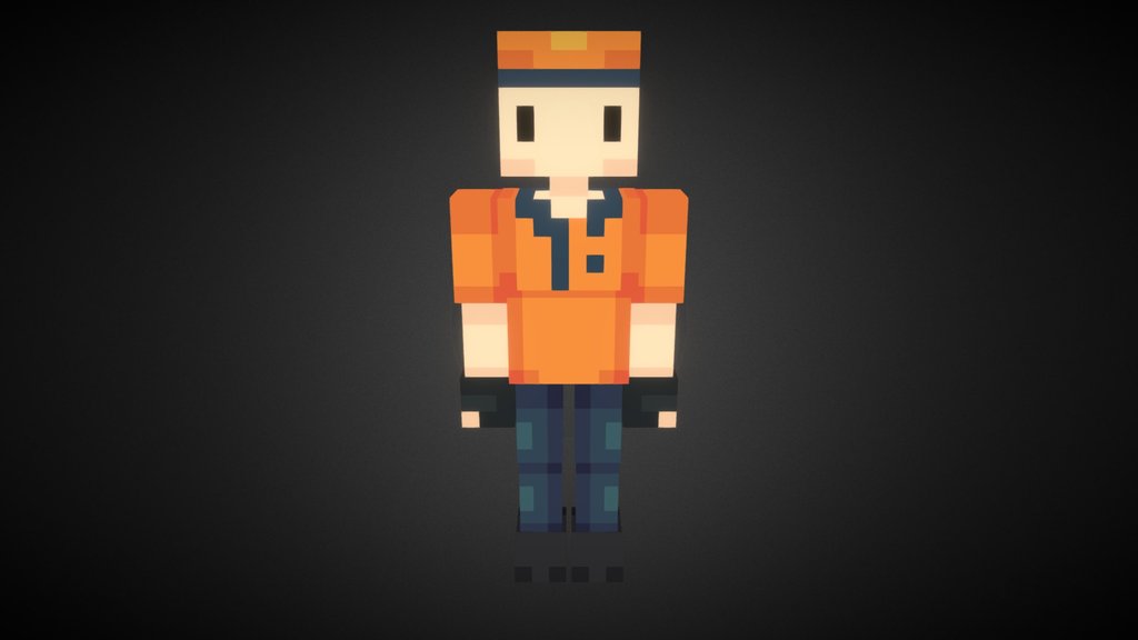 Orange Voxel Courier